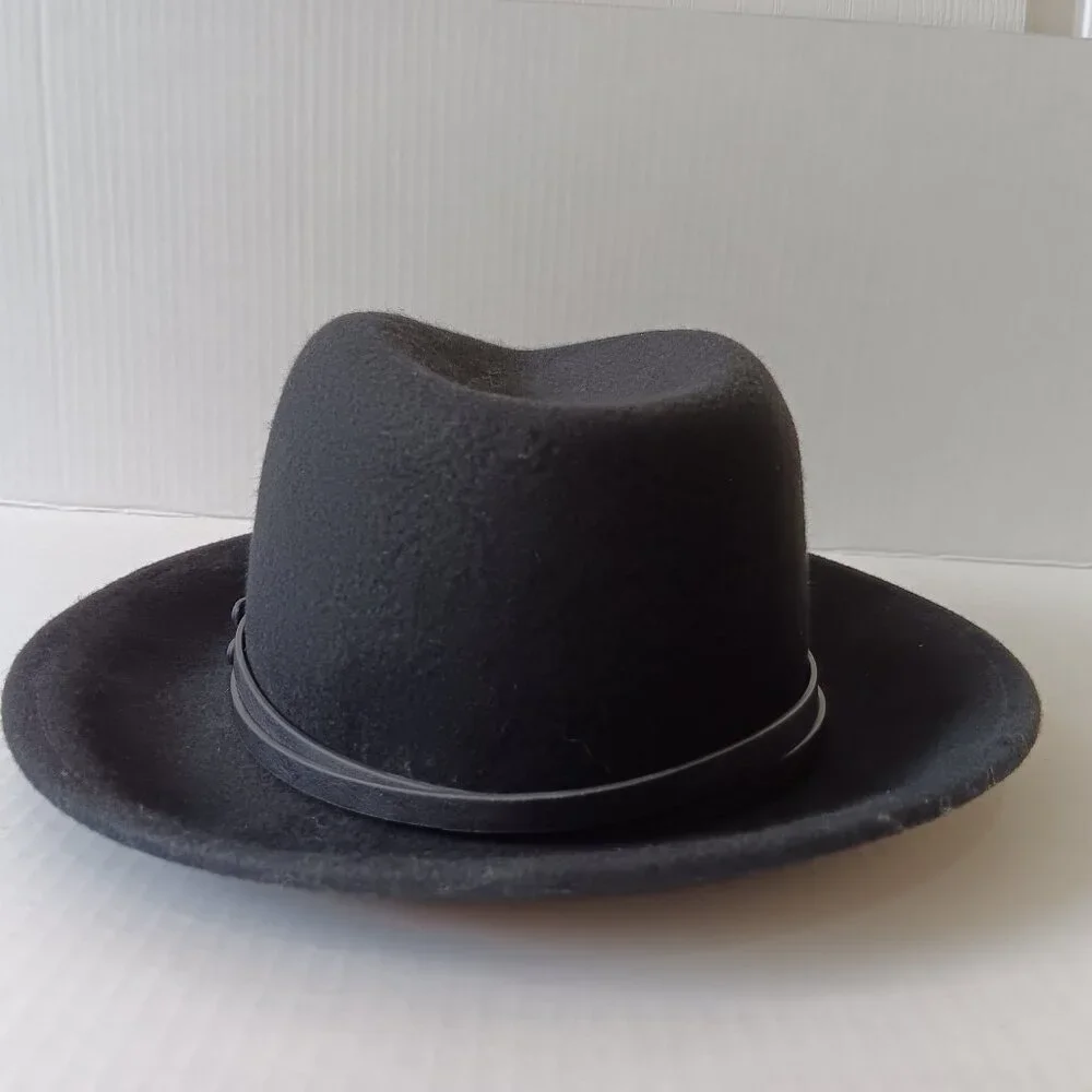 Chico's Women's Black Wool Fedora Hat One Size